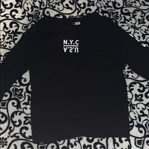 NYC long sleeve black T